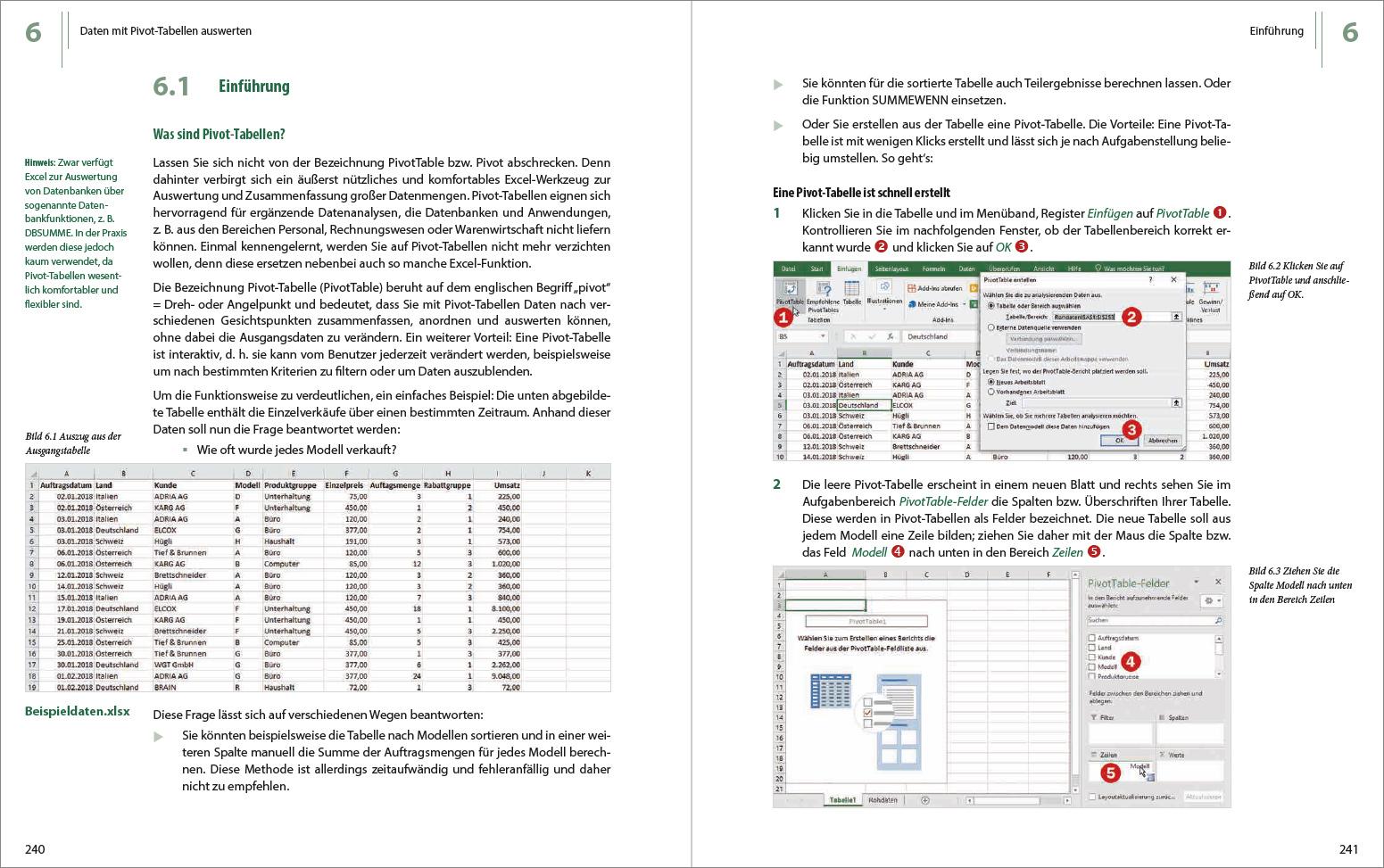 Beispielinhalt (Bild) Excel 2019 - Stufe 2: Aufbauwissen