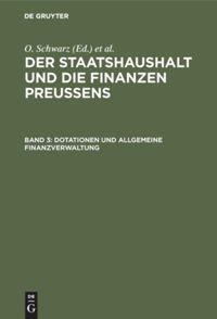 Vorderes Coverbild Dotationen und Allgemeine Finanzverwaltung