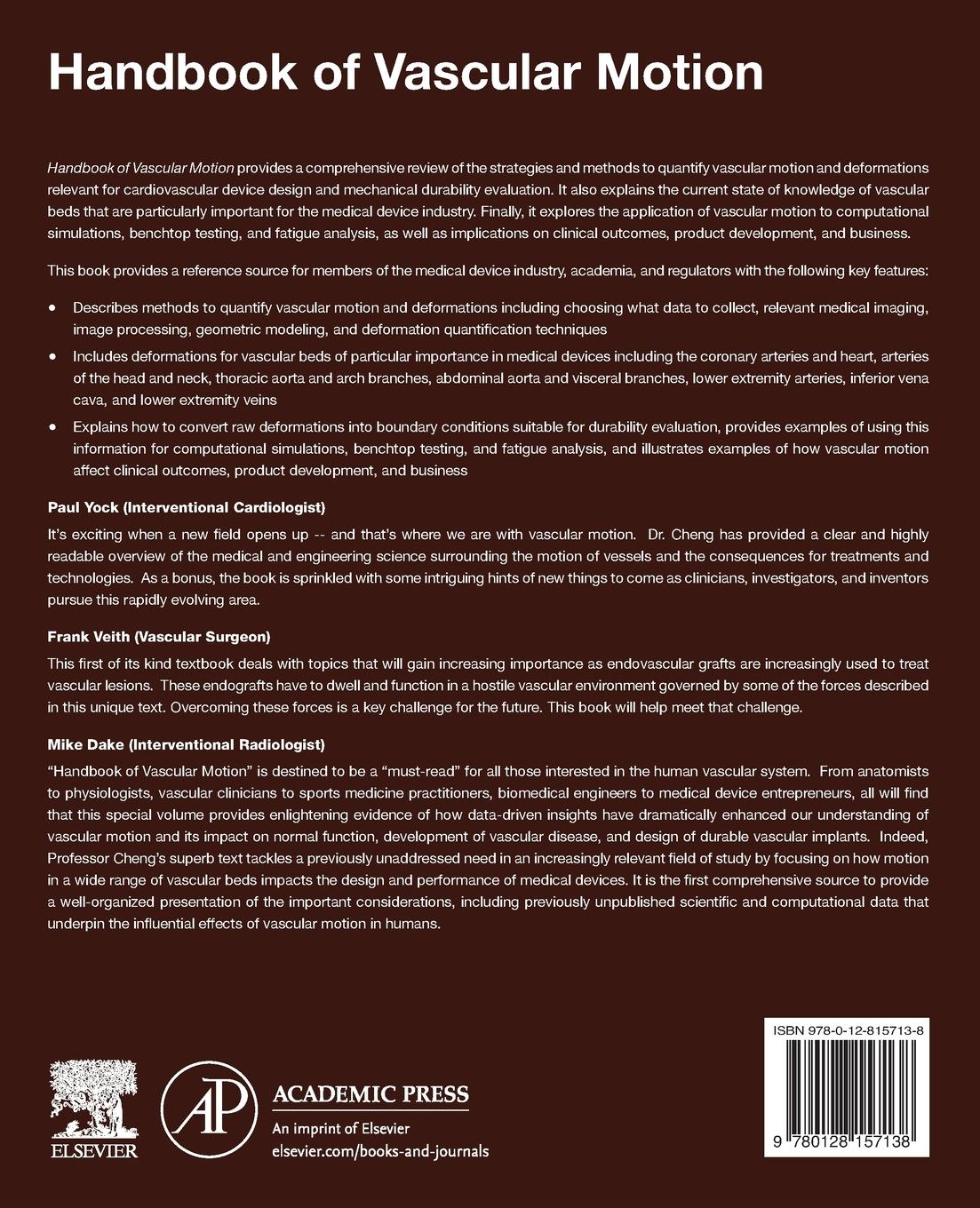 Rückseitencover Handbook of Vascular Motion