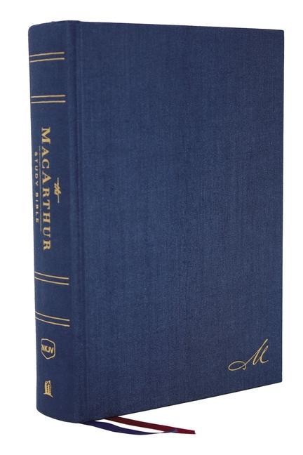 Vorderes Coverbild Nkjv, MacArthur Study Bible, 2nd Edition, Cloth Over Board, Blue, Comfort Print