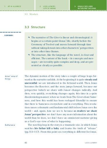 Beispielinhalt (Bild) The Giver von Lois Lowry.