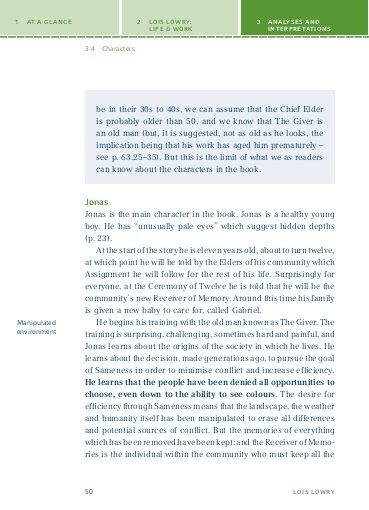 Beispielinhalt (Bild) The Giver von Lois Lowry.