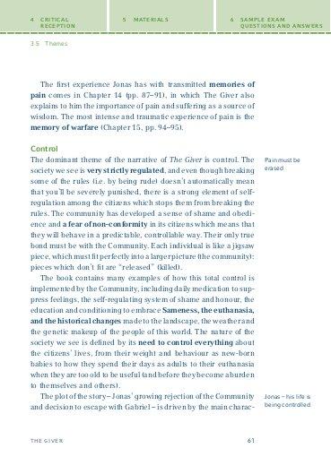 Beispielinhalt (Bild) The Giver von Lois Lowry.