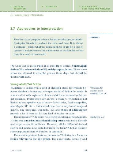 Beispielinhalt (Bild) The Giver von Lois Lowry.