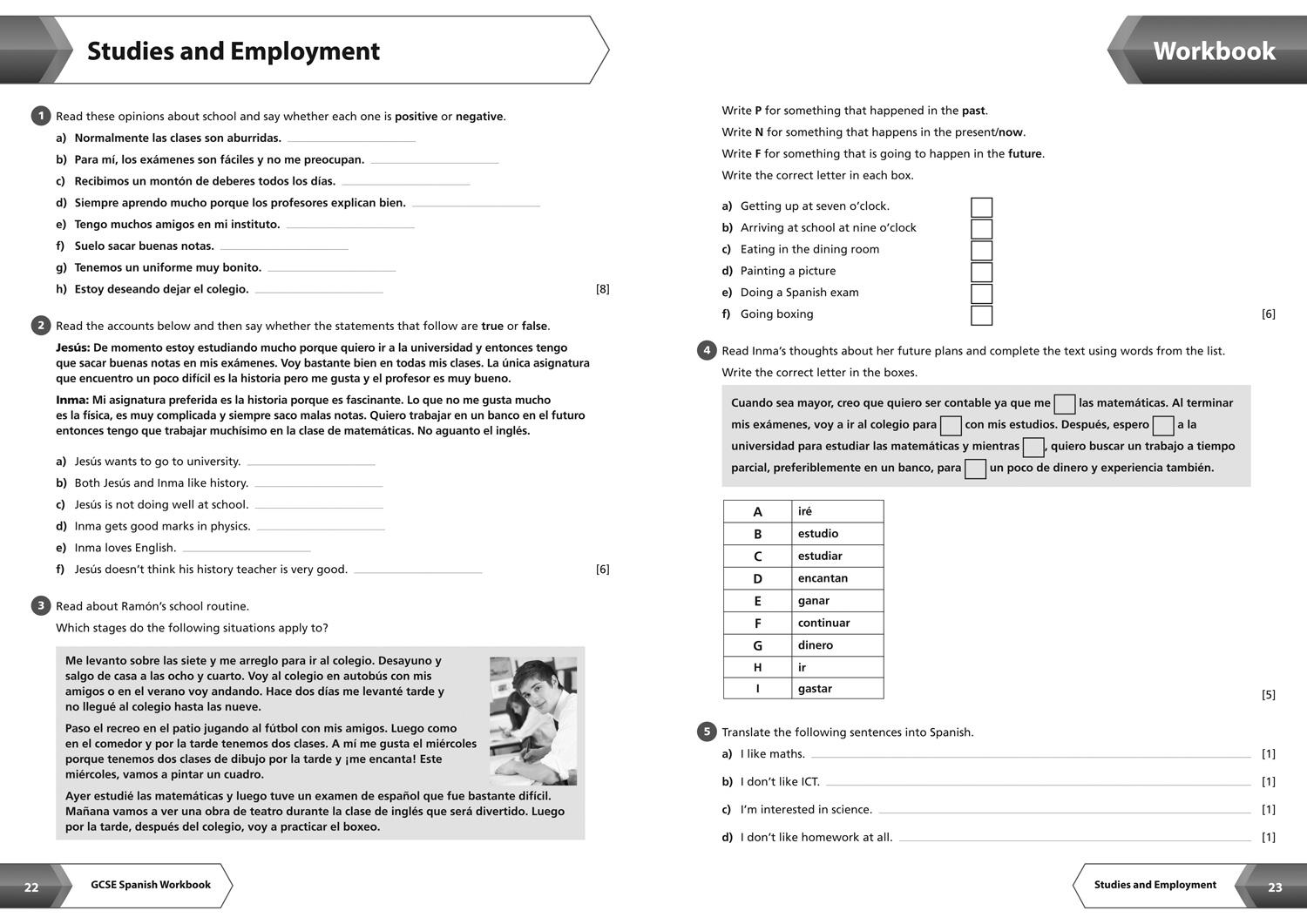 Beispielinhalt (Bild) AQA GCSE 9-1 Spanish Workbook