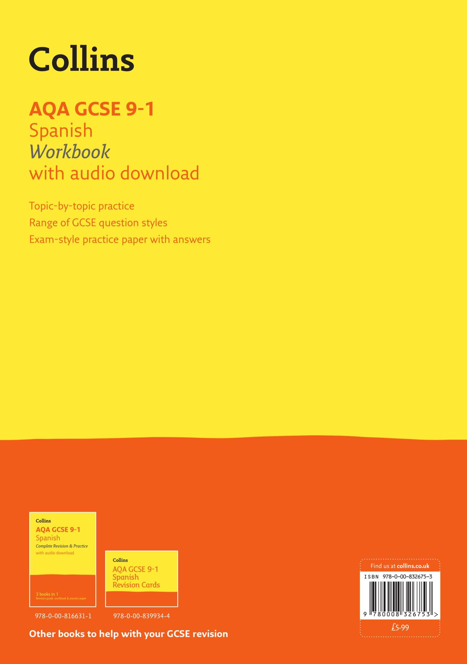 Rückseitencover AQA GCSE 9-1 Spanish Workbook