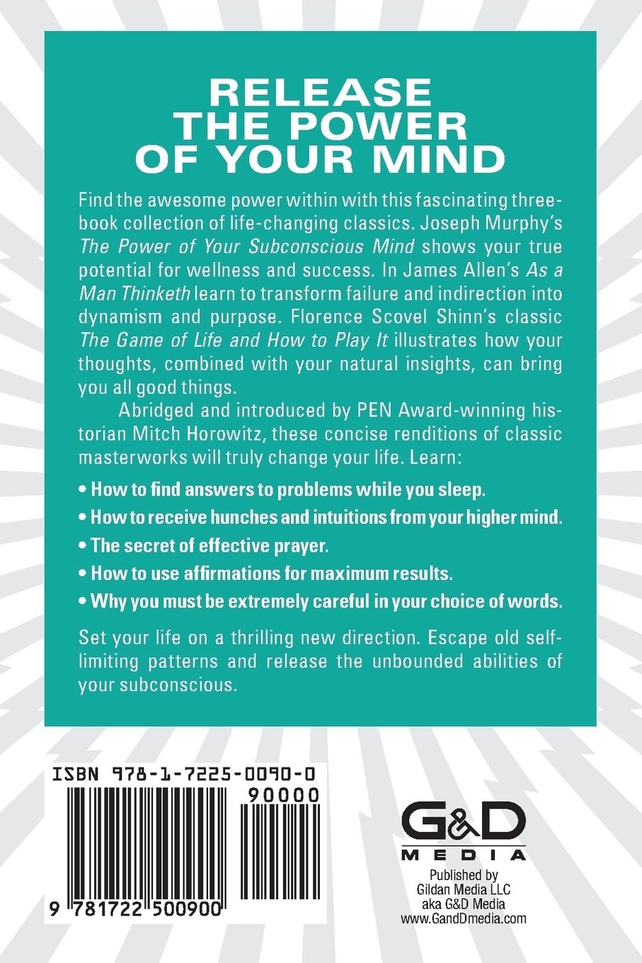 Rückseitencover Master Your Mind (Condensed Classics): Featuring the Power of Your Subconscious Mind, as a Man Thinketh, and the Game of Life