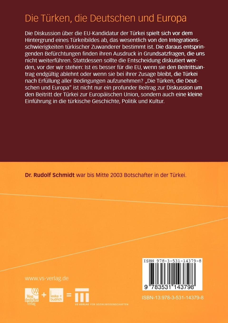 Rückseitencover Die Türken, die Deutschen und Europa