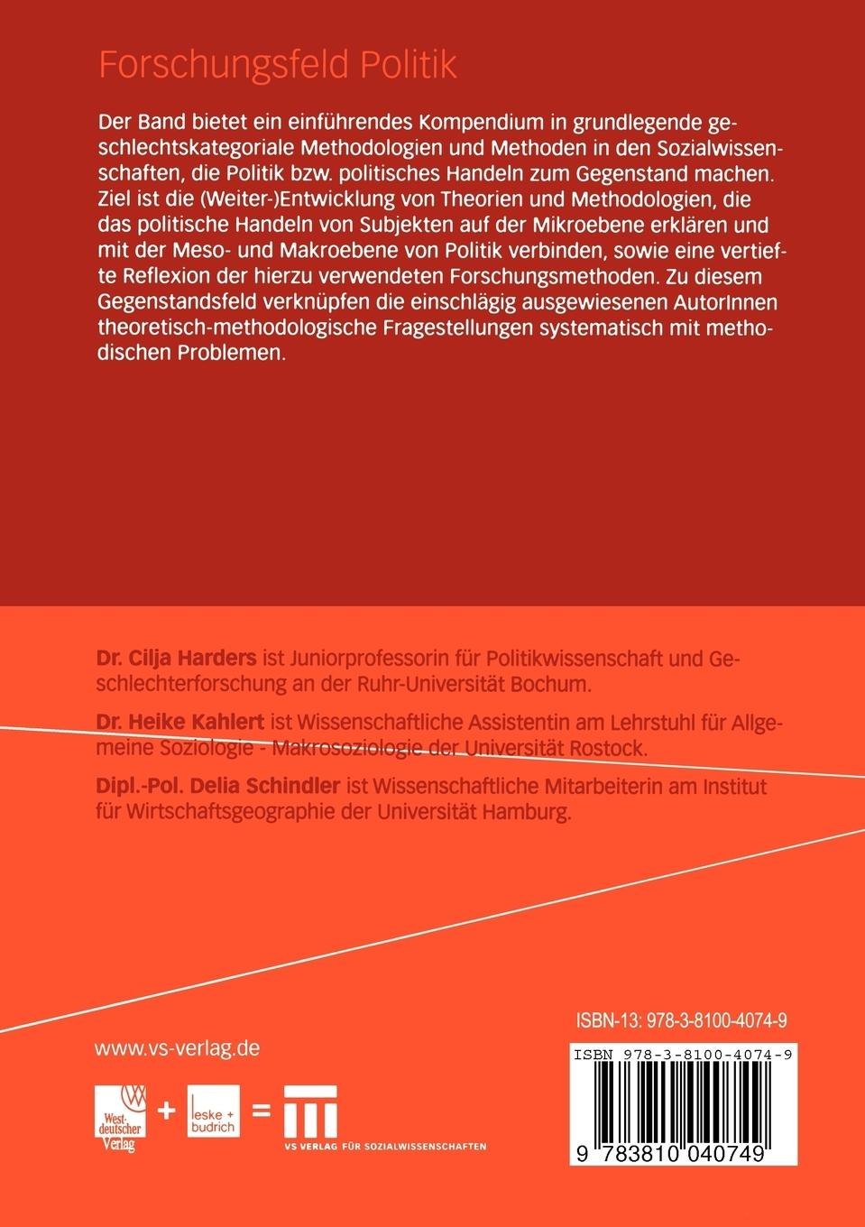 Rückseitencover Forschungsfeld Politik