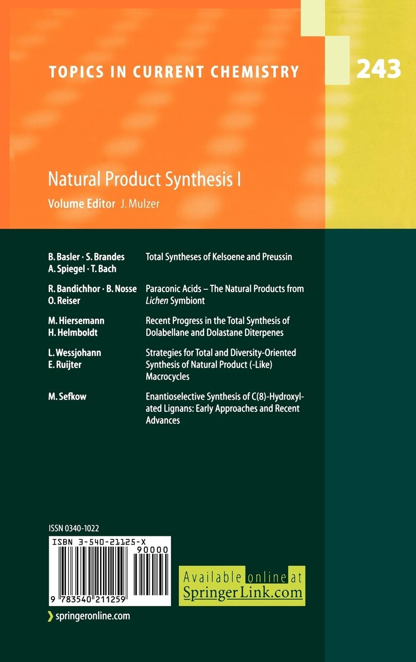 Rückseitencover Natural Product Synthesis I