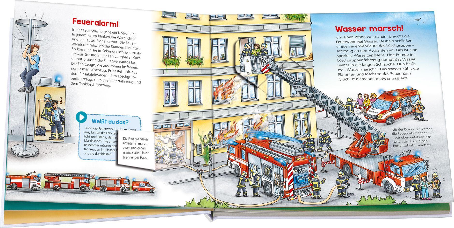 Beispielinhalt (Bild) BOOKii® WAS IST WAS Kindergarten Komm mit zur Feuerwehr!