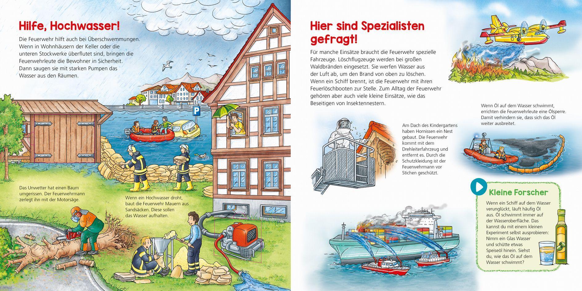 Beispielinhalt (Bild) BOOKii® WAS IST WAS Kindergarten Komm mit zur Feuerwehr!