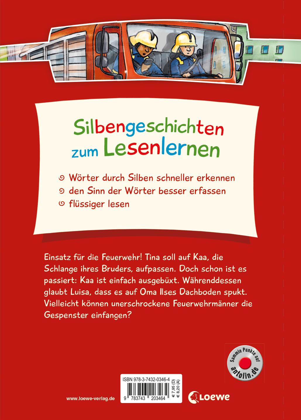 Rückseitencover Silbengeschichten zum Lesenlernen - Feuerwehrgeschichten