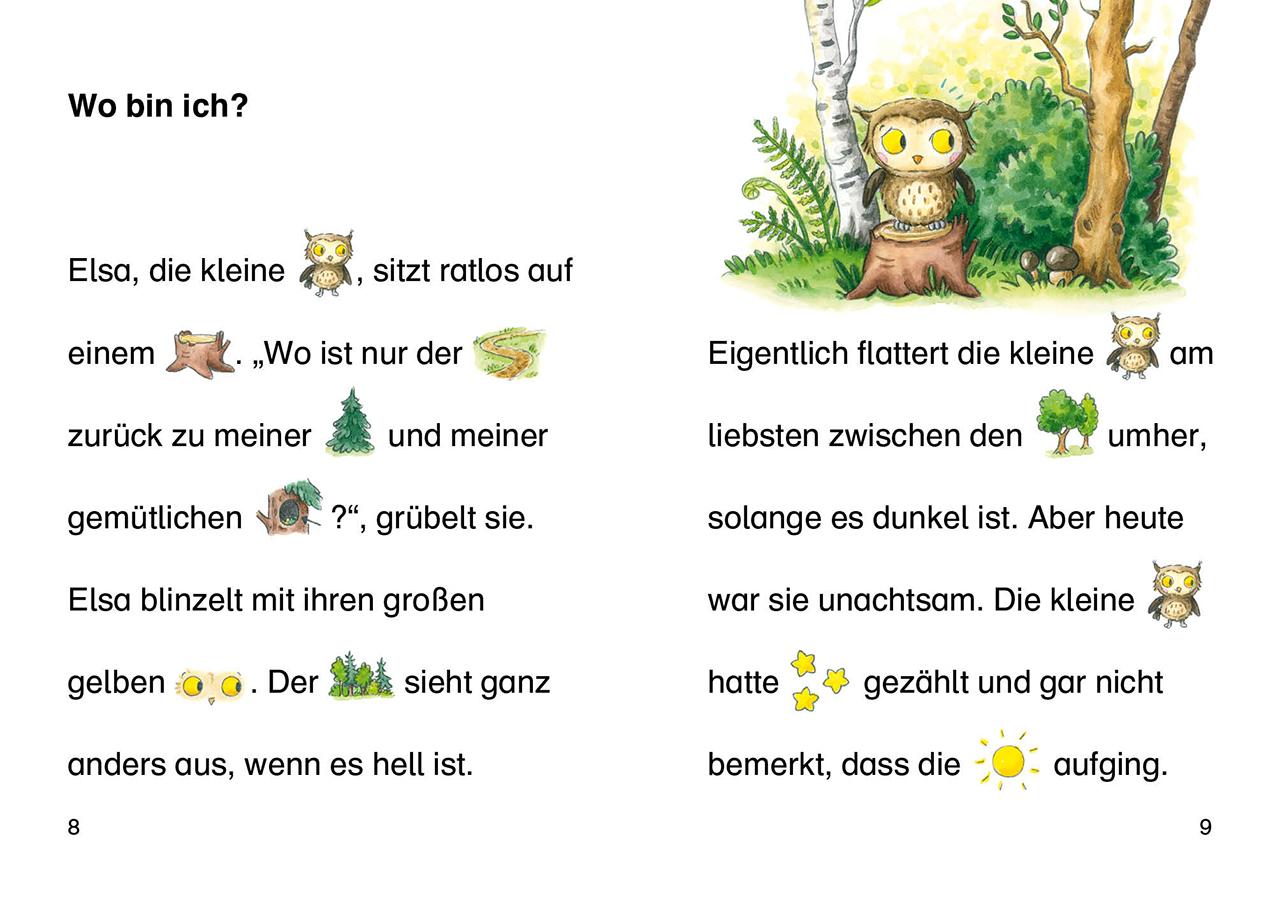 Beispielinhalt (Bild) Bildermaus - Die kleine Eule sucht ihr Zuhause