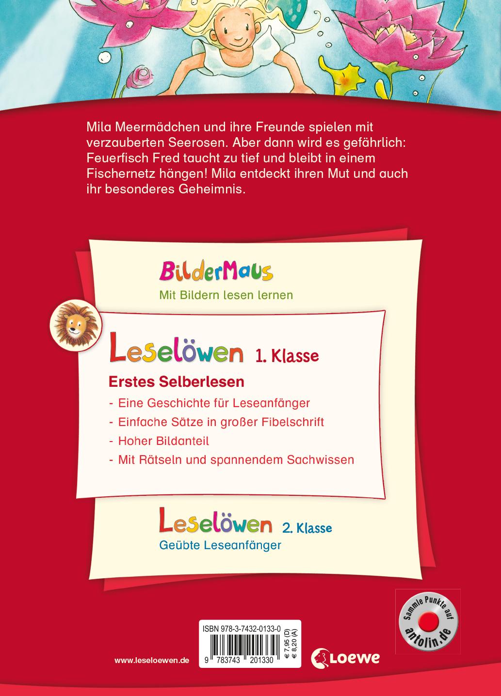Rückseitencover Leselöwen 1. Klasse - Das Geheimnis des Meermädchens