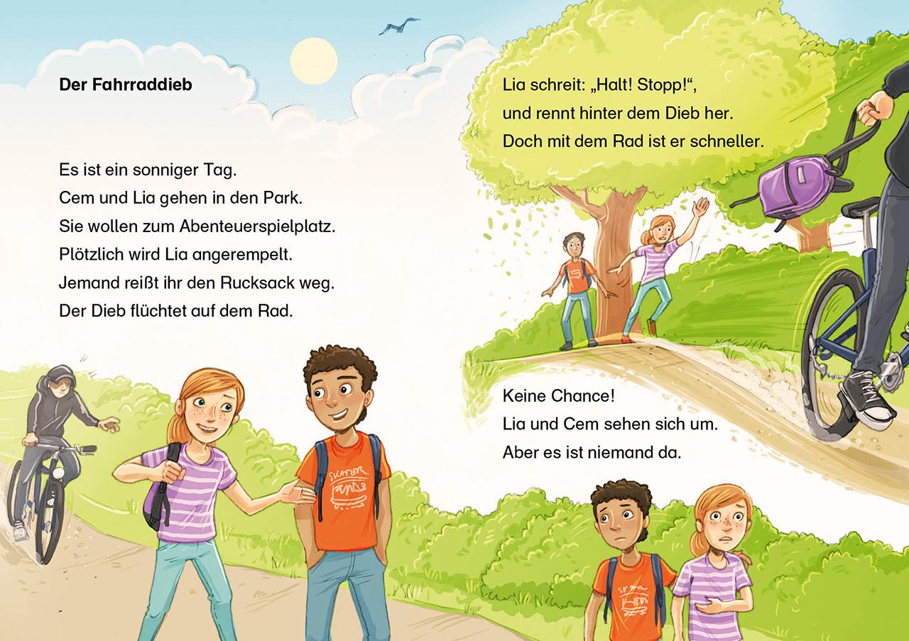 Beispielinhalt (Bild) Leselöwen 2. Klasse - Polizeigeschichten