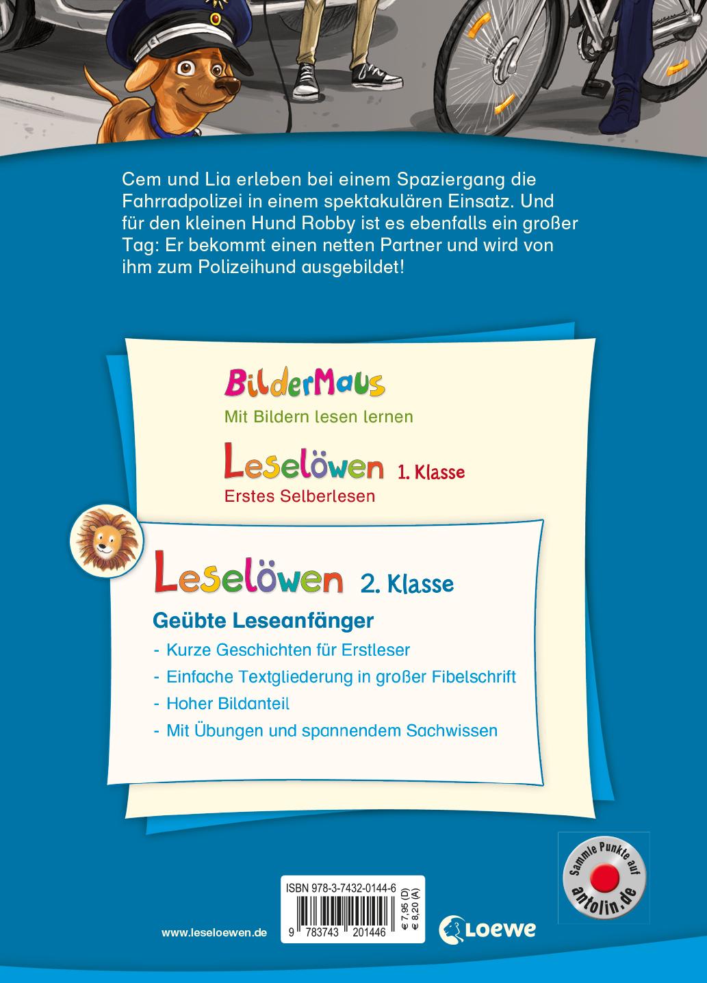 Rückseitencover Leselöwen 2. Klasse - Polizeigeschichten
