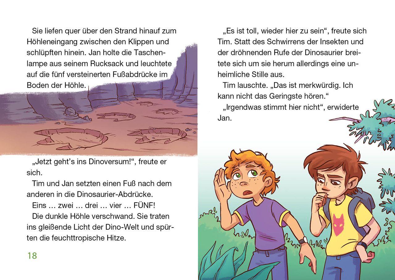 Beispielinhalt (Bild) Das geheime Dinoversum Xtra (Band 6) - Bedrohung für den Edmontosaurus
