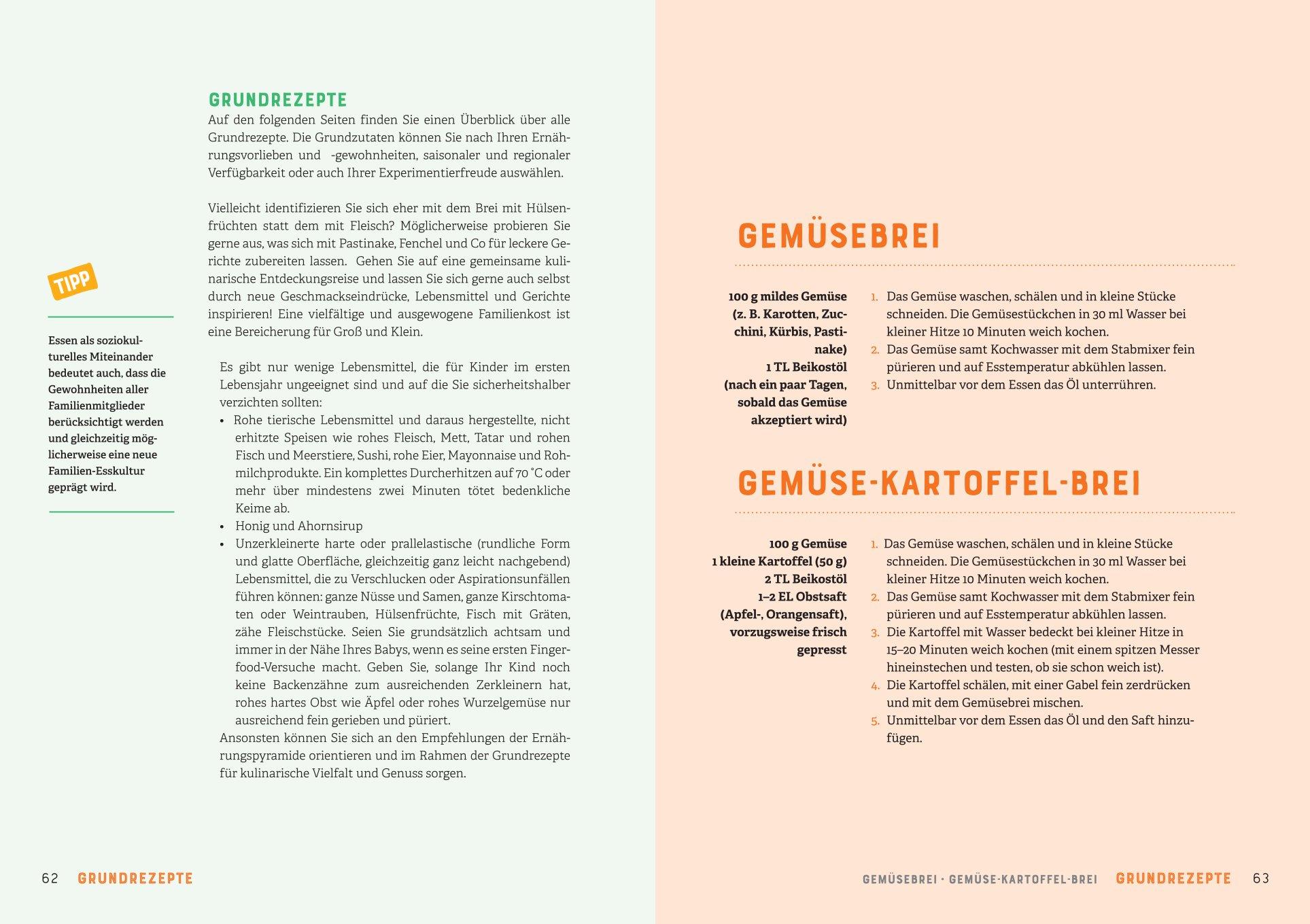 Beispielinhalt (Bild) Das große Buch von Babybrei & Beikost