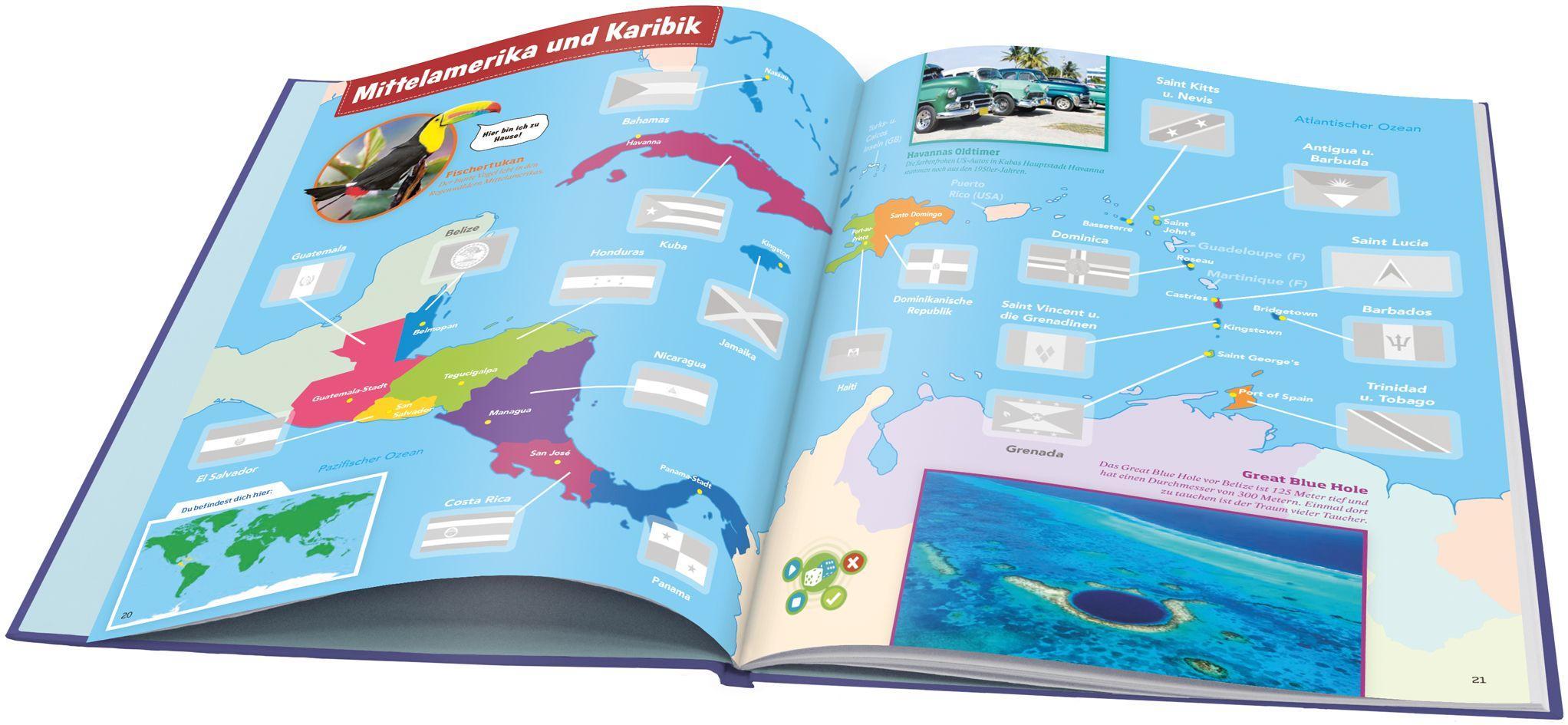 Beispielinhalt (Bild) BOOKii® WAS IST WAS Stickeratlas Flaggen der Welt.