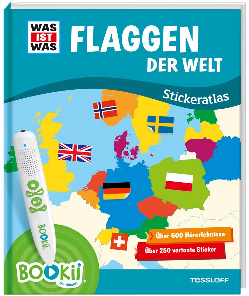 Vorderes Coverbild BOOKii® WAS IST WAS Stickeratlas Flaggen der Welt.
