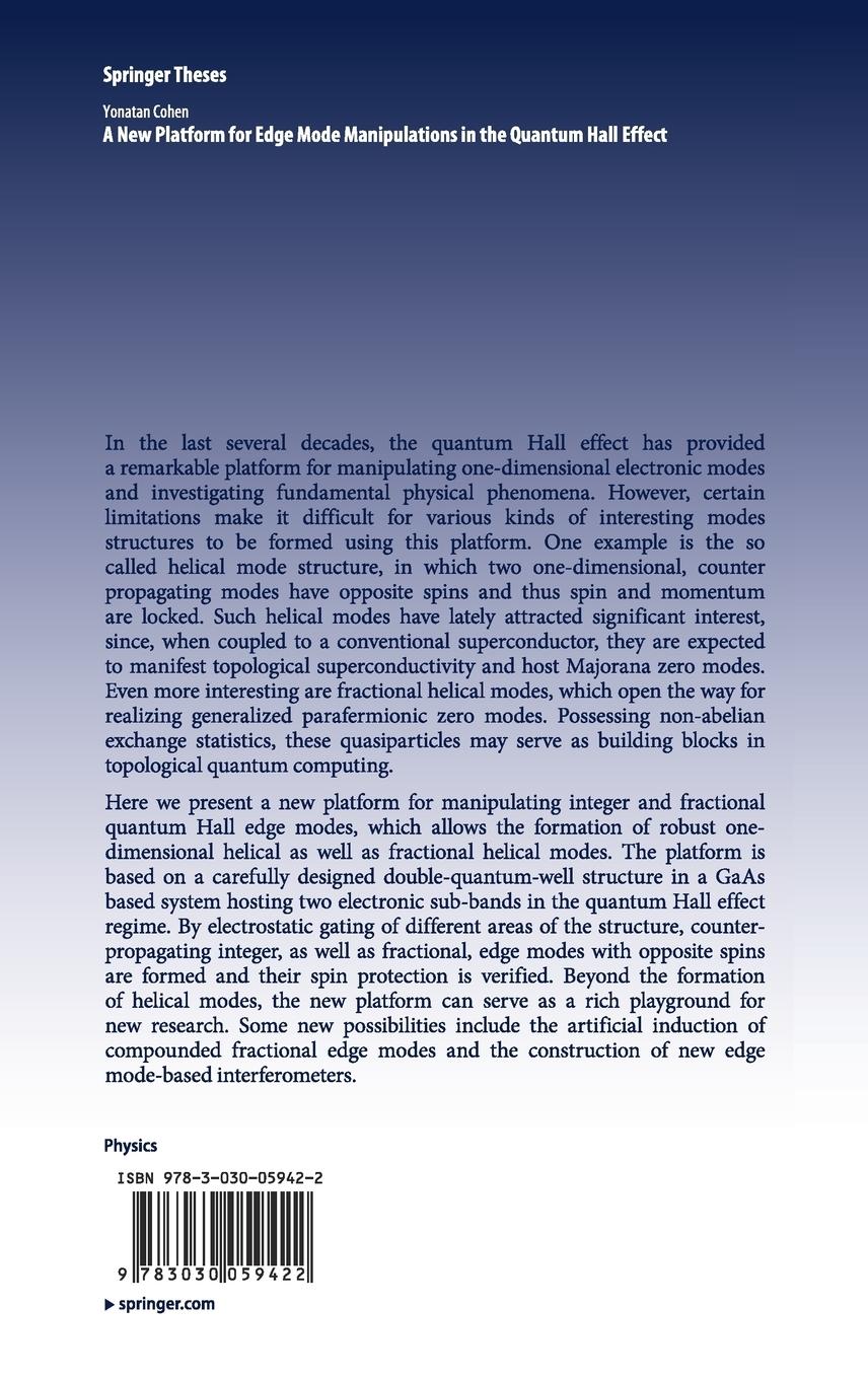 Rückseitencover A New Platform for Edge Mode Manipulations in the Quantum Hall Effect