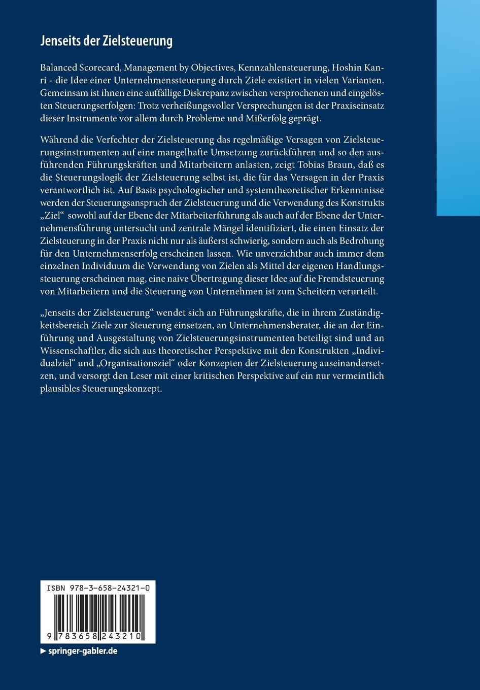 Rückseitencover Jenseits der Zielsteuerung