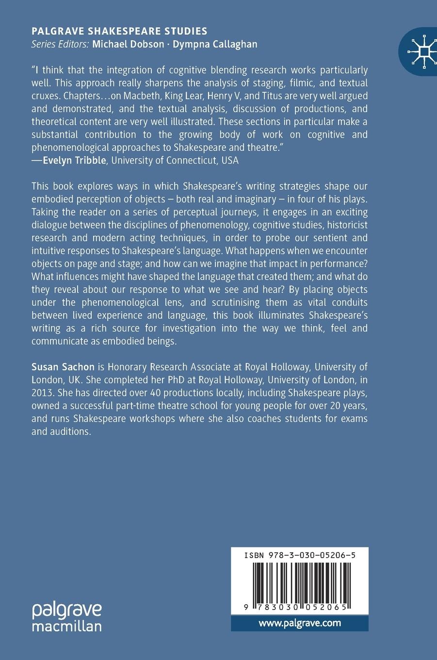 Rückseitencover Shakespeare, Objects and Phenomenology
