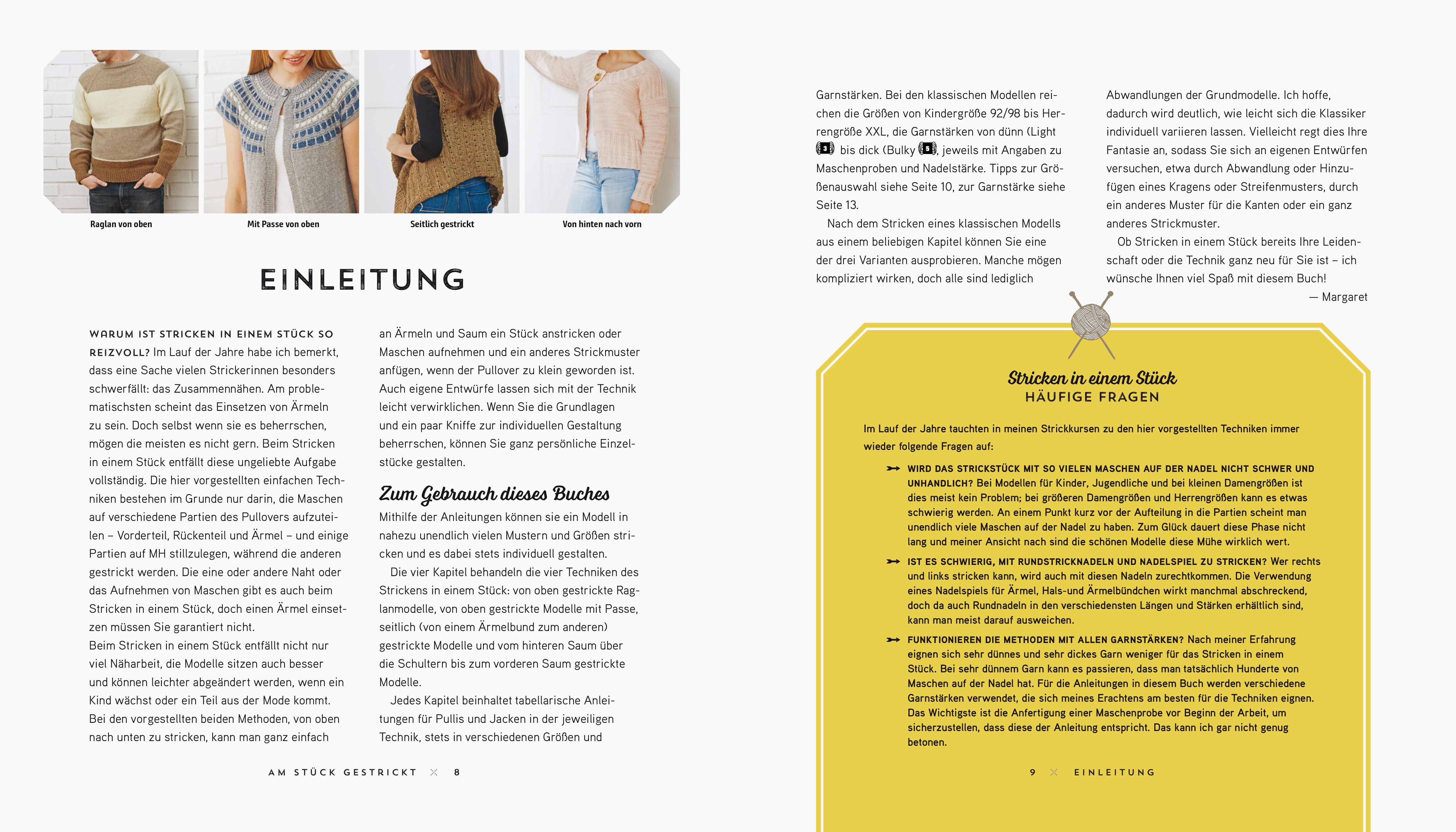 Beispielinhalt (Bild) Am Stück gestrickt