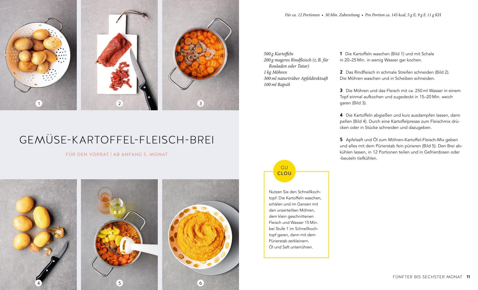 Beispielinhalt (Bild) Kochen für Babys