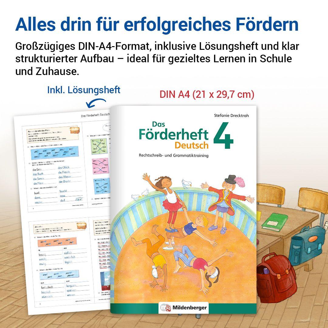 Beispielinhalt (Bild) Das Förderheft Deutsch 4