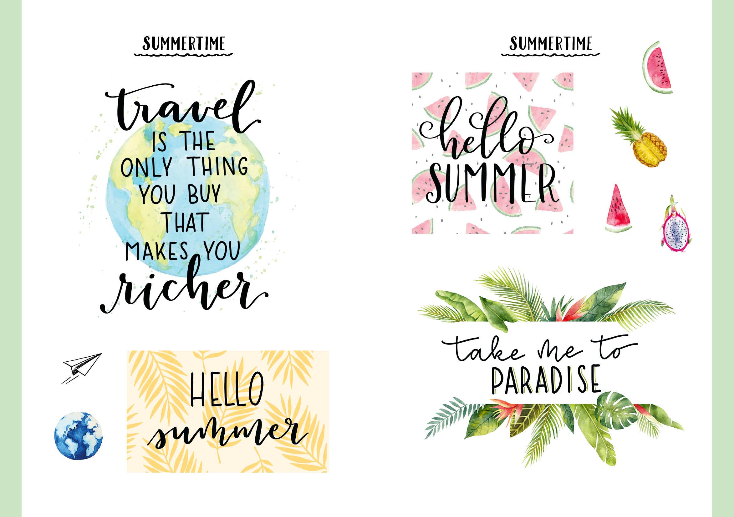 Beispielinhalt (Bild) Handlettering-Sticker - 200 Sprüche und Schmuckelemente