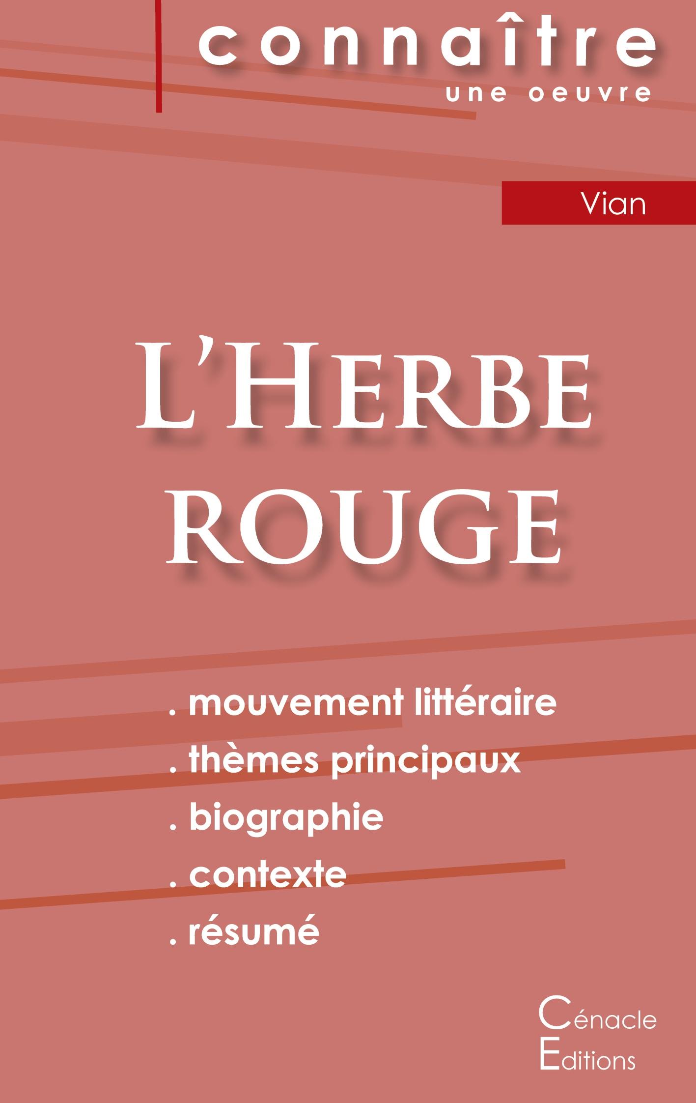 Vorderes Coverbild Fiche de lecture L'Herbe rouge (Analyse littéraire de référence et résumé complet)