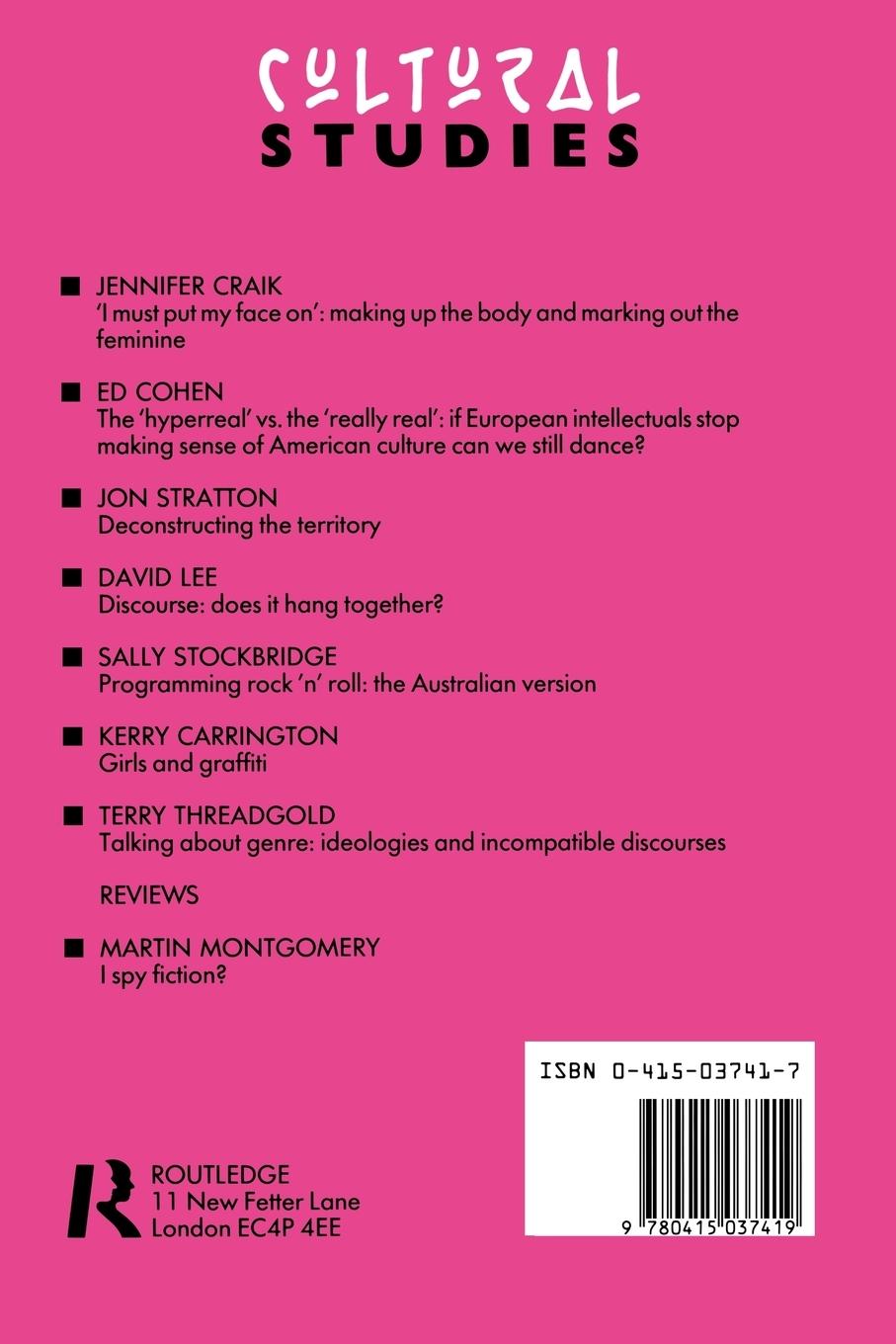 Rückseitencover Cultural Studies