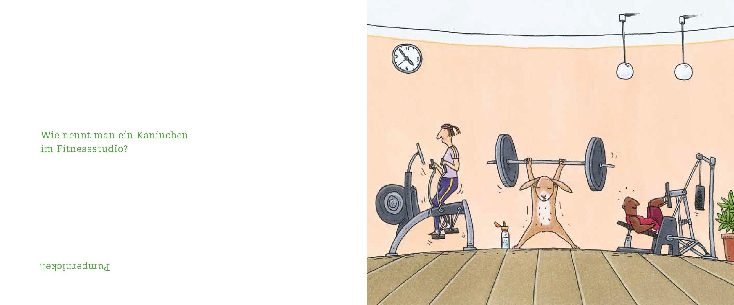 Beispielinhalt (Bild) Wie nennt man ein Kaninchen im Fitnessstudio?