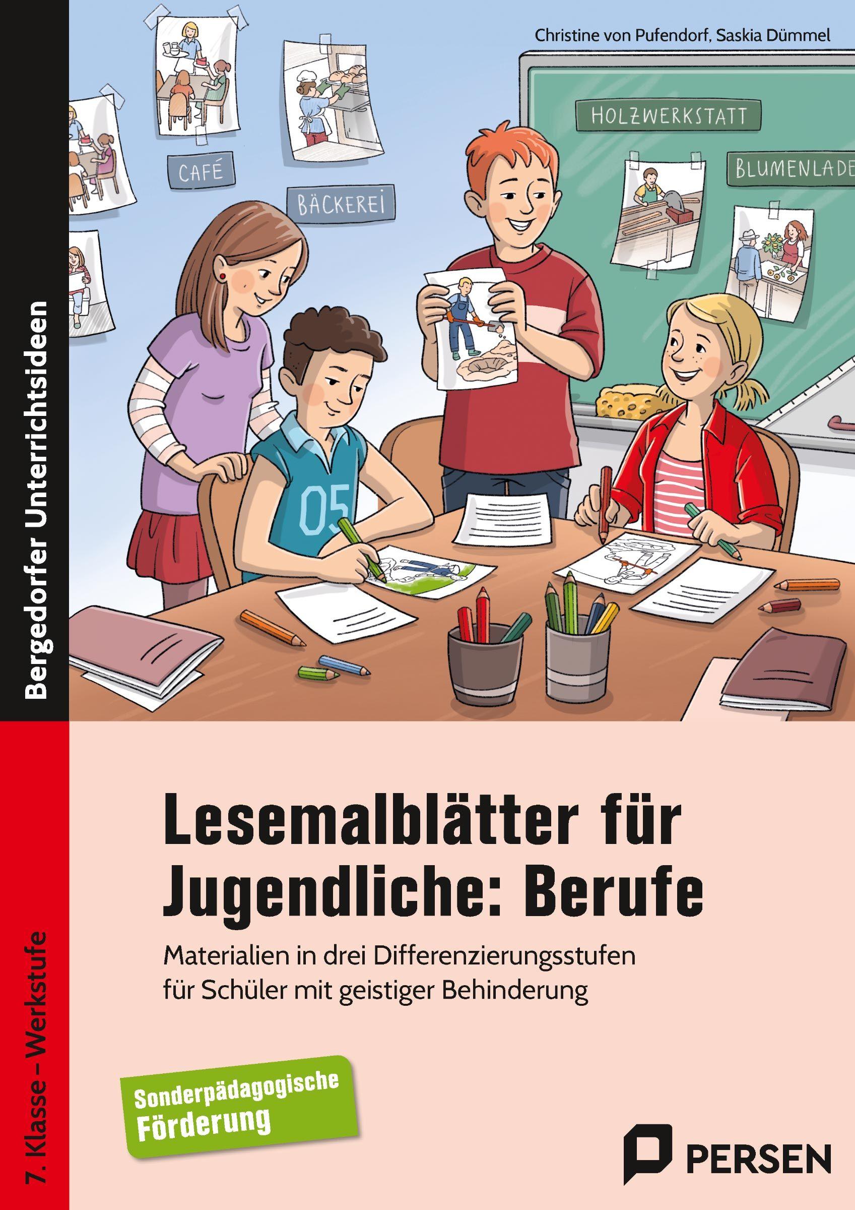 Vorderes Coverbild Lesemalblätter für Jugendliche: Berufe