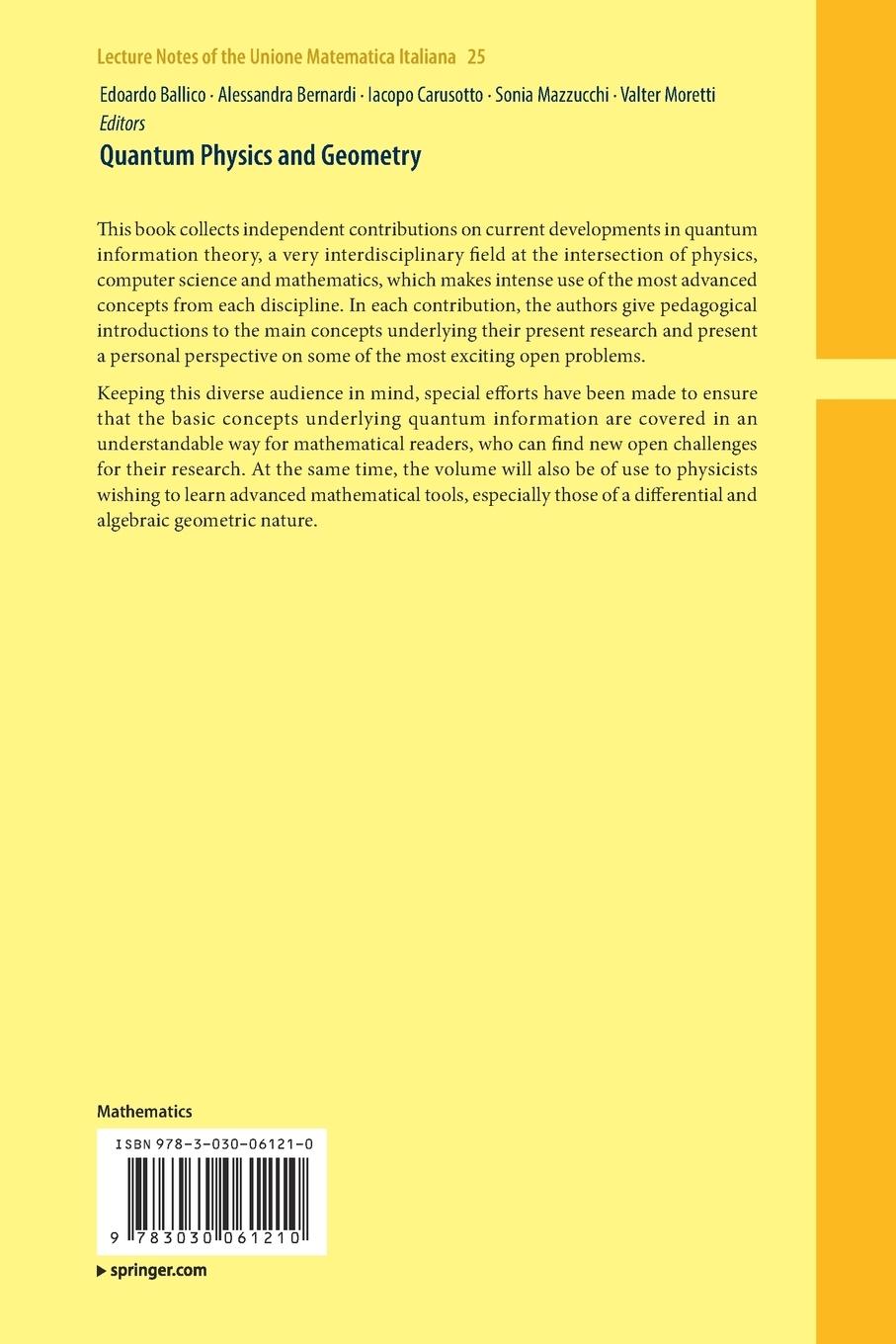 Rückseitencover Quantum Physics and Geometry