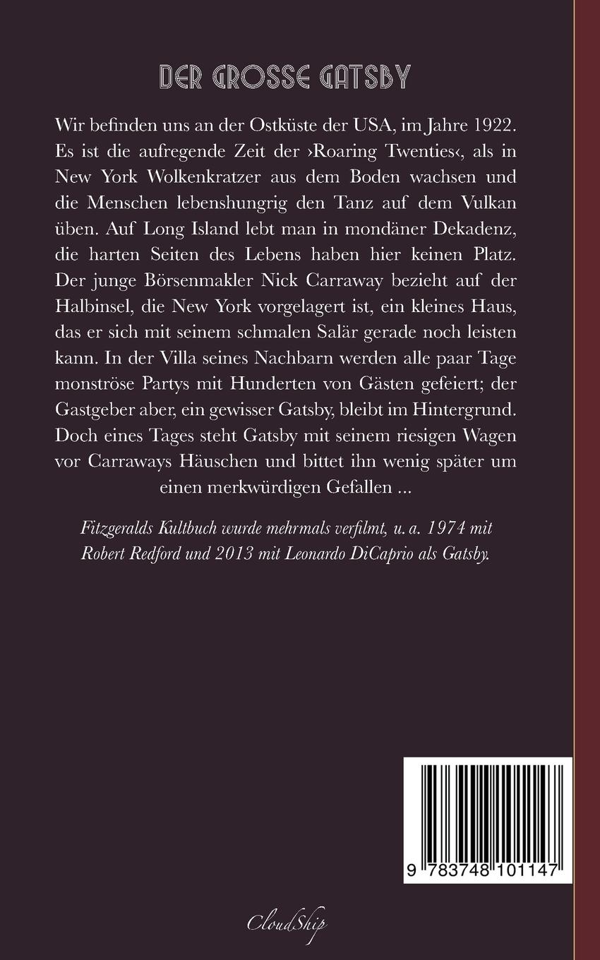 Rückseitencover Der große Gatsby