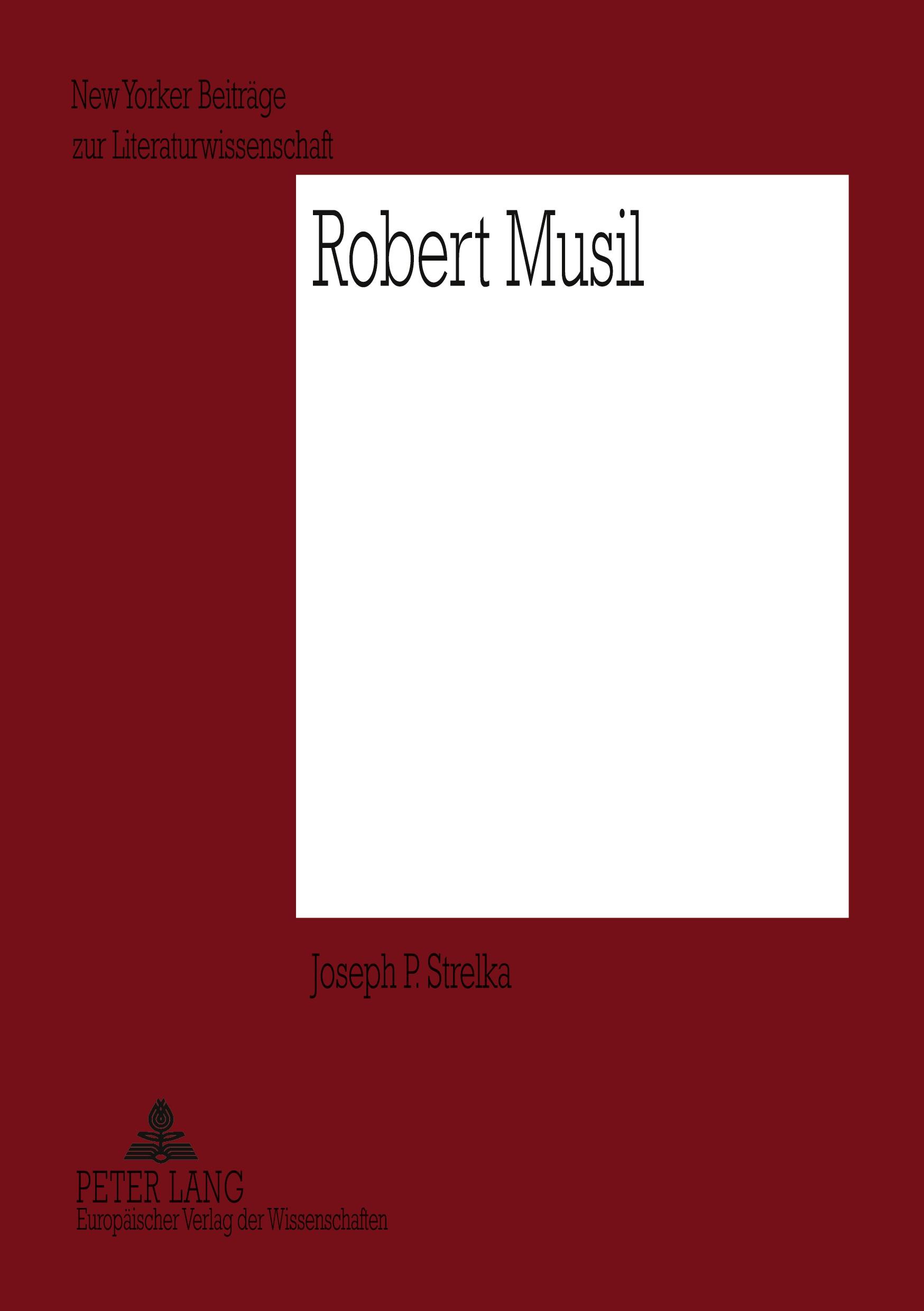 Vorderes Coverbild Robert Musil