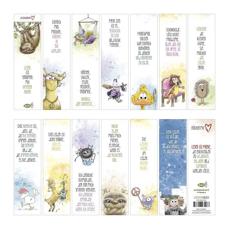 Beispielinhalt (Bild) Lesen ist Träumen mit offenen Augen (Lesezeichenblock)