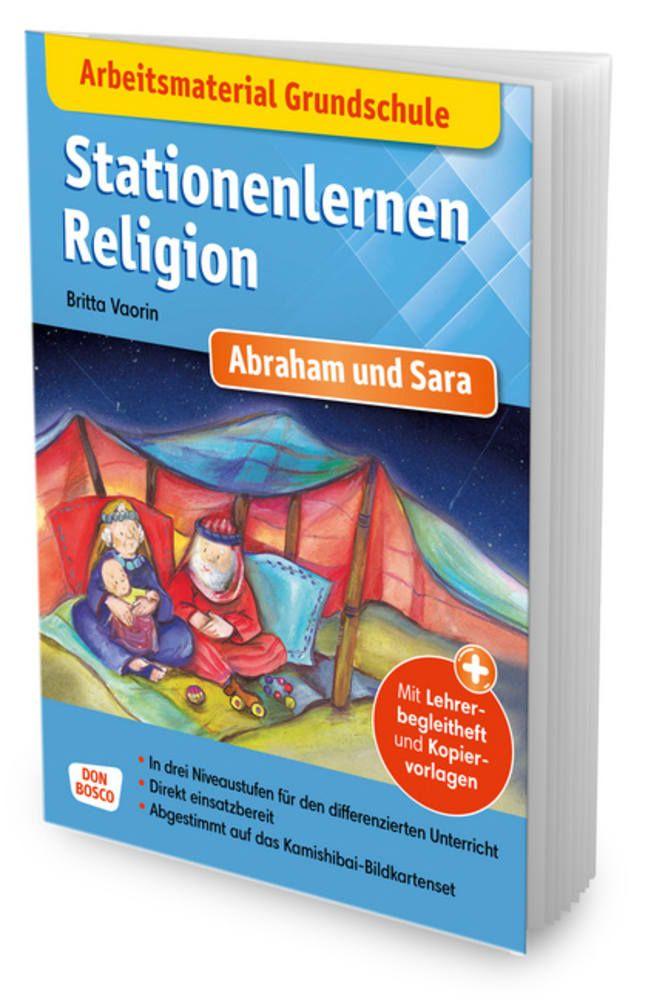 Vorderes Coverbild Arbeitsmaterial Grundschule. Stationenlernen Religion: Abraham und Sara
