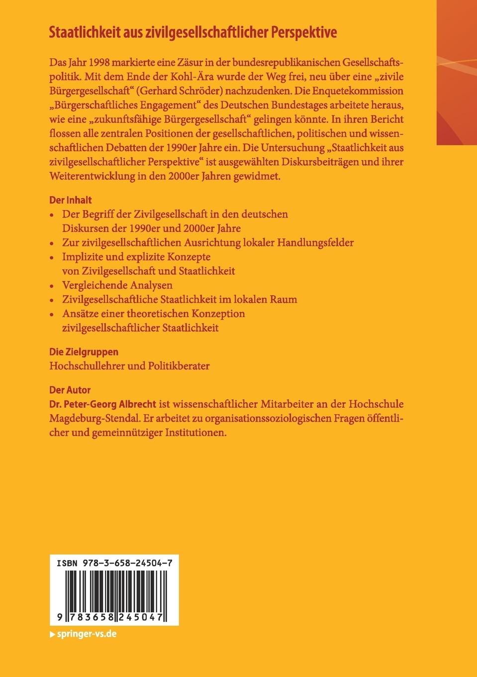 Rückseitencover Staatlichkeit aus zivilgesellschaftlicher Perspektive
