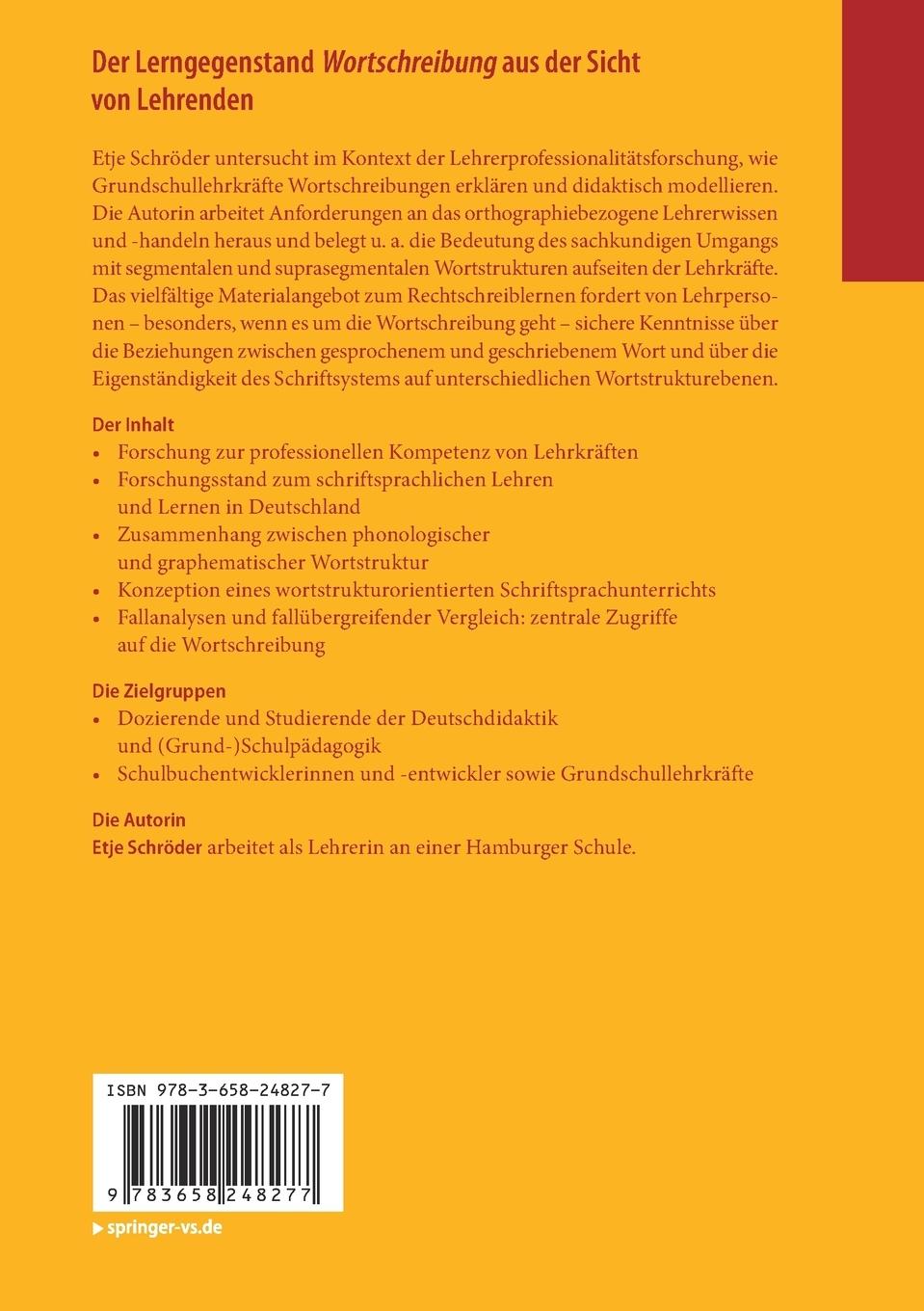 Rückseitencover Der Lerngegenstand Wortschreibung aus der Sicht von Lehrenden