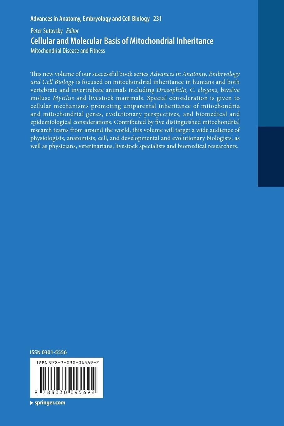 Rückseitencover Cellular and Molecular Basis of Mitochondrial Inheritance