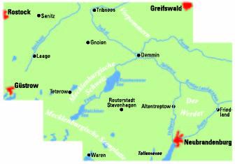 Rückseitencover ADFC-Regionalkarte Mecklenburgische Schweiz Vorpommersche Seenplatte 1:75.000