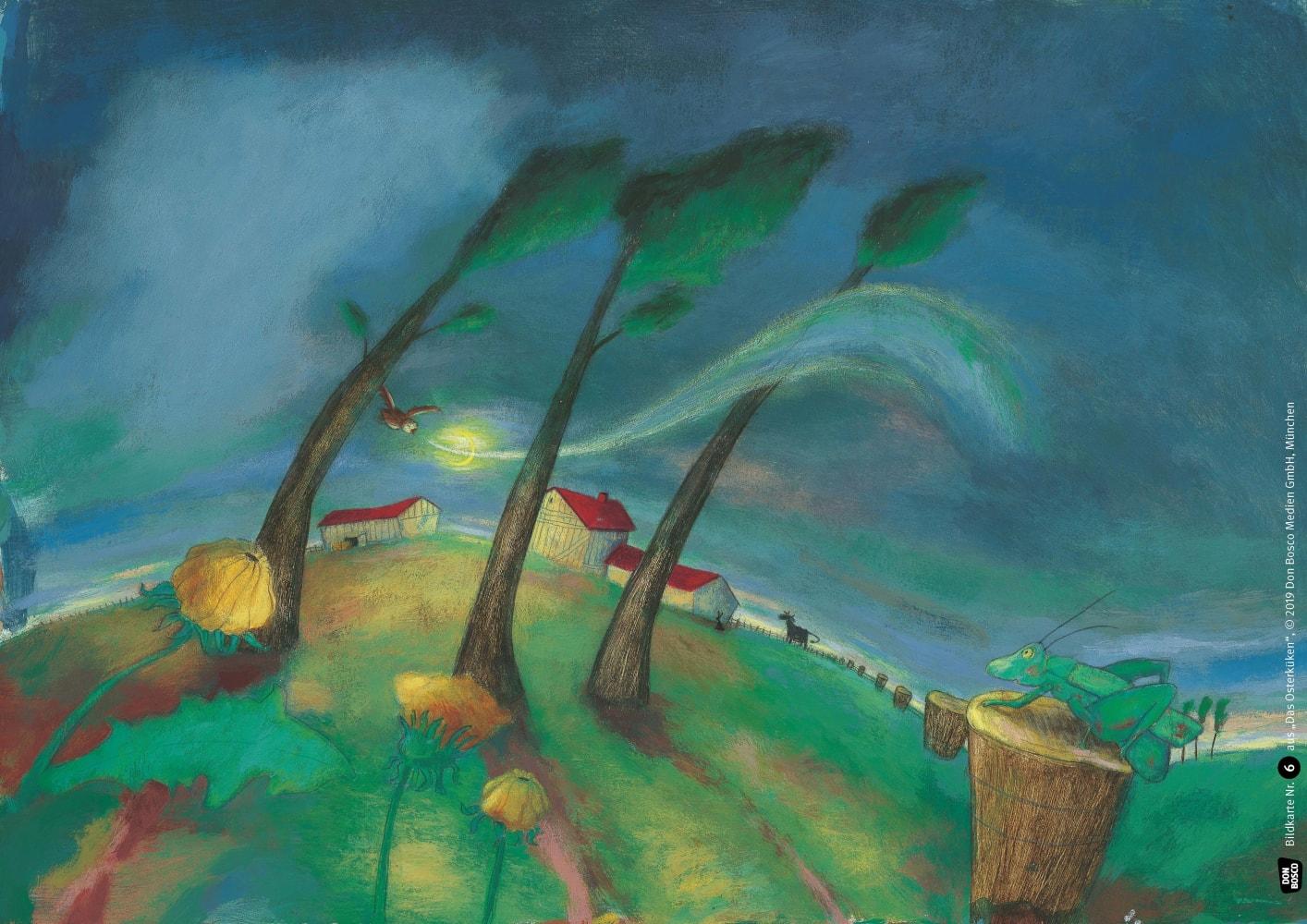 Beispielinhalt (Bild) Das Osterküken. Kamishibai Bildkartenset.