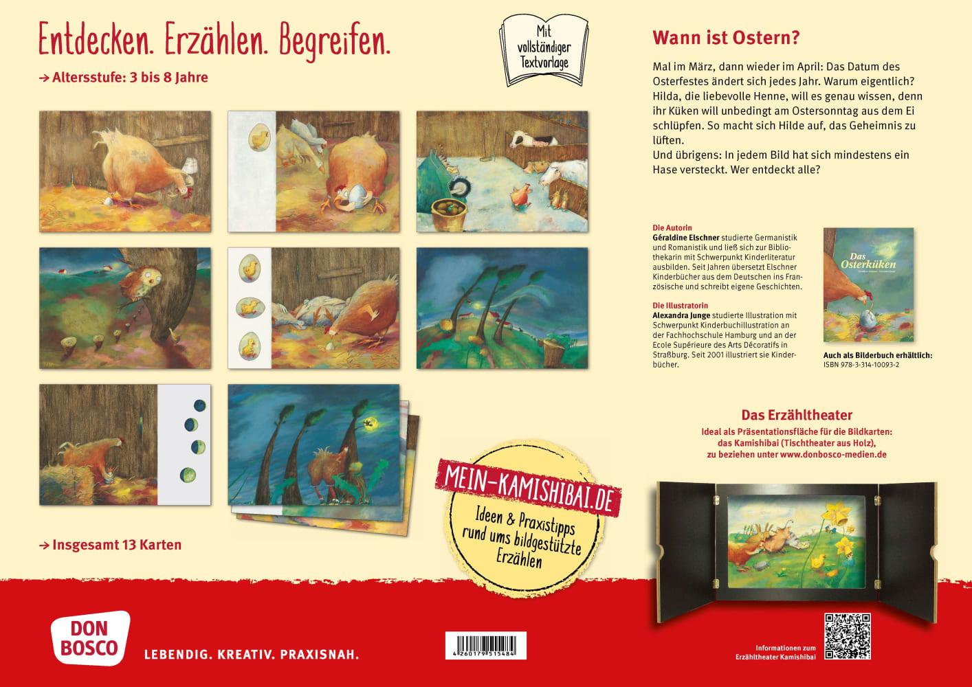 Beispielinhalt (Bild) Das Osterküken. Kamishibai Bildkartenset.