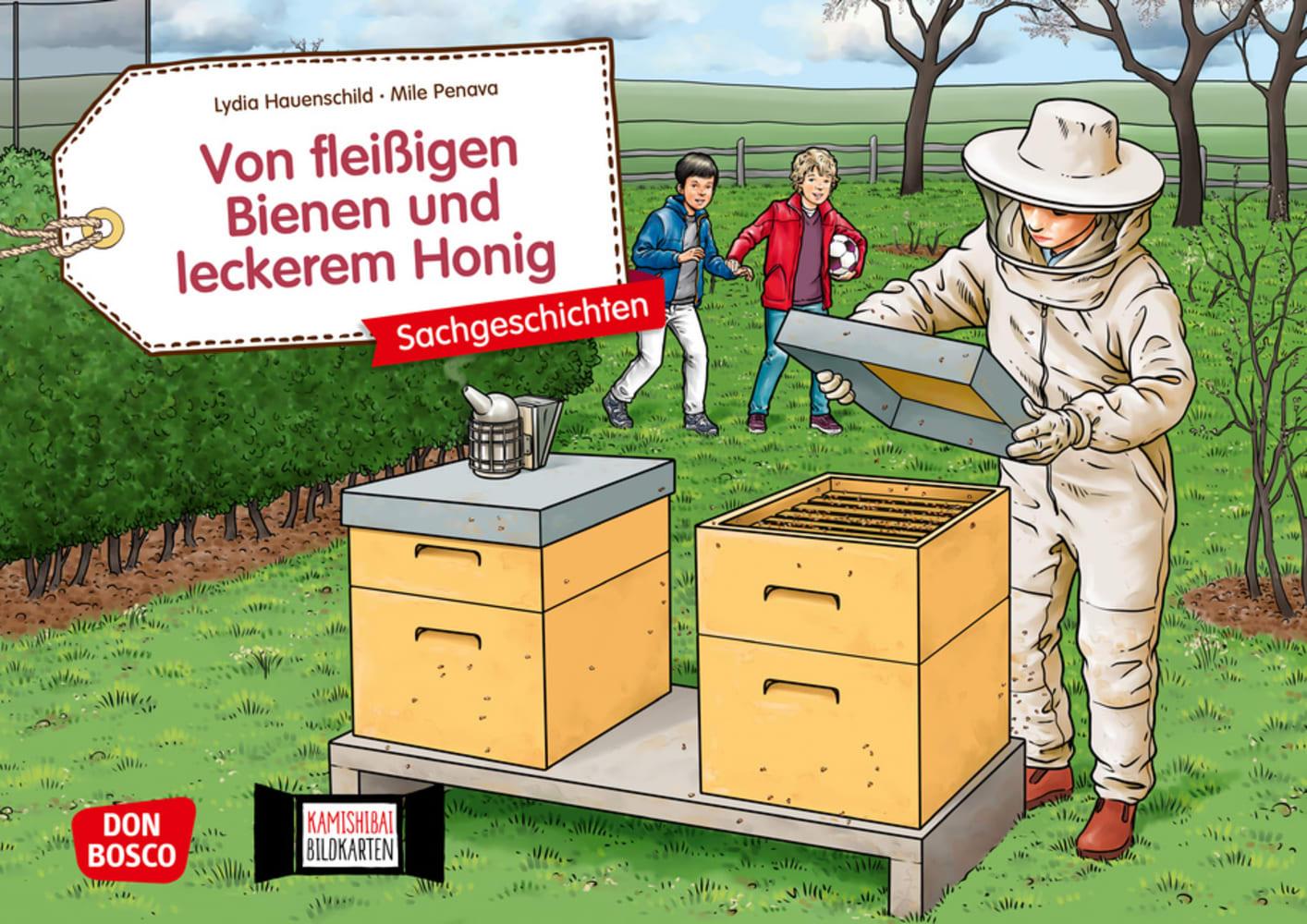 Vorderes Coverbild Von fleißigen Bienen und leckerem Honig. Kamishibai Bildkartenset.