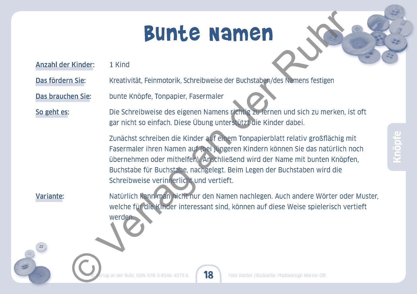 Beispielinhalt (Bild) Kita-Kinder-Lernspiel-Kisten. 50 Ideen für Entdeckungen mit Alltagsmaterialien