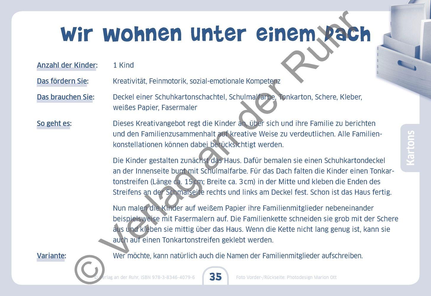 Beispielinhalt (Bild) Kita-Kinder-Lernspiel-Kisten. 50 Ideen für Entdeckungen mit Alltagsmaterialien
